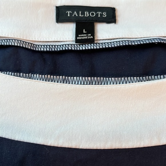 Classic Talbots Navy and White Blouse - Picture 4 of 8